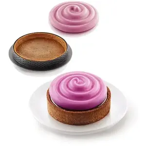Moule 6 tartelettes twist - Silikomart - Beige - Silicone pas cher