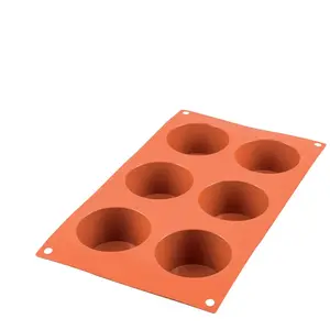 Comparateur de prix : Moule en silicone 6 mini muffin 7 cm - Silikomart - Orange - Silicone