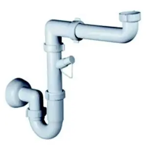 IDROWEB 5 X SIPHON PP GAIN D'ESPACE MM 40 1"1/2 BLANC 1 CUVETTE + 1 RACCORD pas cher
