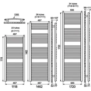 Comparateur de prix : Sèche-serviette - Irsap - Venus - 1462 mm - 676W - Mixte avec résistance en option