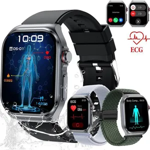 WENZYLIQUOX ECG Montre Connectée Homme Femme,2.04" AMOLED,Urique/HRV/B... pas cher