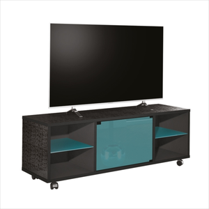 Munari Munari Meuble Tv Matera Mt150ne (Pétrole - Laminé Et Verre) pas cher