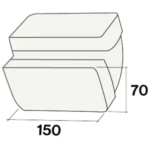 FALMEC courbe verticale rectangulaire KACL.386 (150x70 mm - -)Vendu parmyareadesign