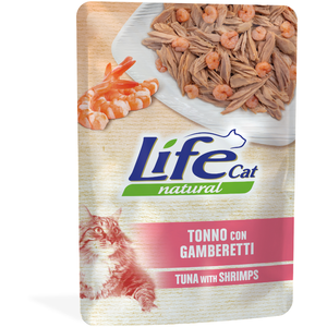 Life Cat Natural Thon avec crevettes, enveloppe 70 g pas cher