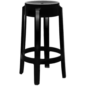 Kartell Charles Ghost, Tabouret Medium, H. 65 cm, Noir, Lot de 2