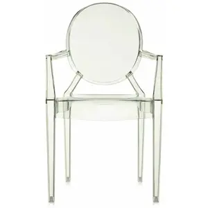 Chaise avec accoudoirs verte Louis Ghost - Kartell pas cher