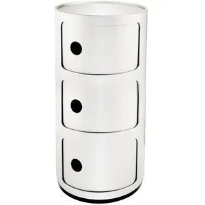 Meuble de rangement Componibili - KARTELL - 3 tiroirs - Blanc pas cher
