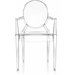 Chaise avec accoudoirs transparente Louis Ghost - Kartell pas cher