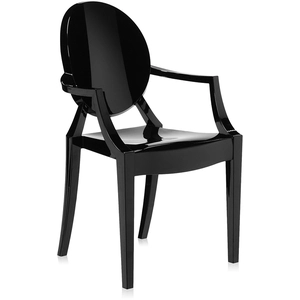 Kartell Louis Ghost, Chaise, Lot de 2, Noir Brillant pas cher