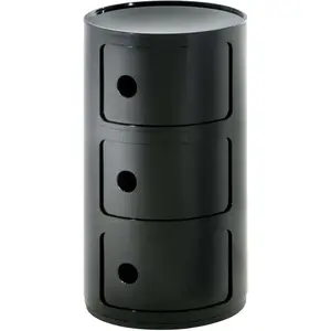 Kartell Table De Chevet Componibili À Trois Éléments (Noir - Abs) pas cher