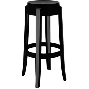 Kartell Charles Ghost, Tabouret Large, H. 75 cm, Noir, Lot de 2 pas cher