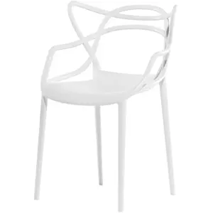 Chaise avec accoudoirs blanche Masters - Kartell pas cher