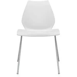 Chaise Maui - blanc zinc - chrome Kartell