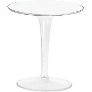 Kartell Table Basse Tiptop (Plateau Blanc Brillant, Base Transparente - Pmma)Vendu parmyareadesign