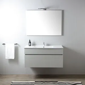 Comparateur de prix : KIAMAMI VALENTINA Meuble de salle de bain suspendu 100 cm avec tiroir promenade Sole