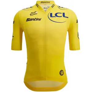 Santini Maillot manches courtes TOUR DE FRANCE Race Maillot jaune 2025 pas cher