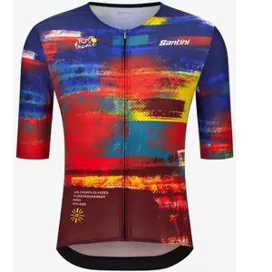 Santini Maillot à Manches Courtes Tdf Arrivée Dash 2025 2XL pas cher