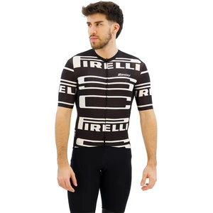 Comparateur de prix : Maillot Santini X Pirelli Sport Club manche courte noir blanc - Coupe Slim - M