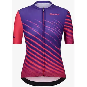 Maillot Santini Astro manches courtes violet rose femme - XXL pas cher