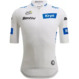 Santini Maillot manches courtes TOUR DE FRANCE Race Maillot blanc 2024 pas cher