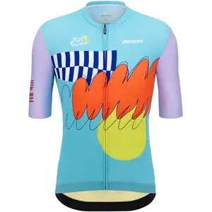 Santini Maillot manches courtes TOUR DE FRANCE Nice TDF Arrivée 2024 pas cher