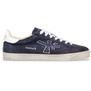 Premiata pour homme. STEVEN Steven - Baskets en cuir bleu (43), Plat, ...Vendu paresdemarca