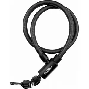 Cadenas à câble BONIN 15x1000 mm Noir Transparent - Sécurité Fiable et Élégante
