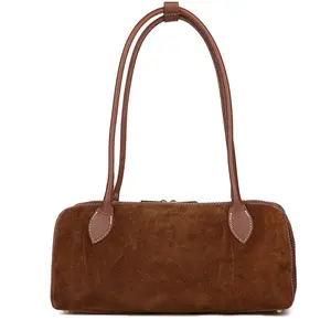 Giulia Monti - Sac GM1518 en cuir brun noyer - 35x17x11cm OS pas cher