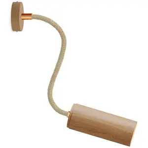 Comparateur de prix : Creative Cables Lampe Fermaluce Flex 30 Avec Rosace Mini En Bois Et Spot Avec Abat-jour Tub-e14