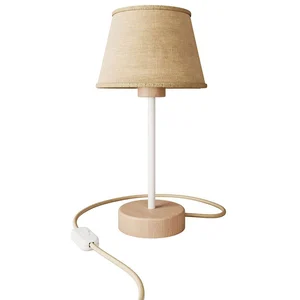 Creative Cables Lampe De Table En Bois Alzaluce Wood Avec Abat-jour Empire Et Prise Bipolaire pas cher