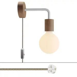 Creative Cables Lampe En Bois Spostaluce Avec Extension Incurvée Avec Bulb pas cher