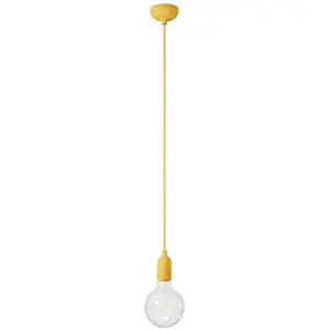 Creative Cables Suspension Colorée Avec Câble Textile Avec Bulb Silicone