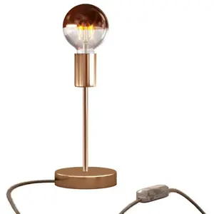 Creative Cables Lampe De Table Alzaluce Half Cup En Métal Avec Prise à 2 Pôles-variateur pas cher