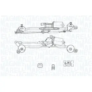 MAGNETI MARELLI 064377100010 Moteur d'Essuie-Glace avant pas cher