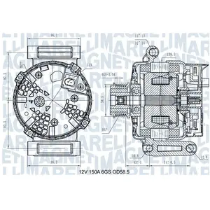 Alternateur MAGNETI MARELLI 063731546110 pas cher