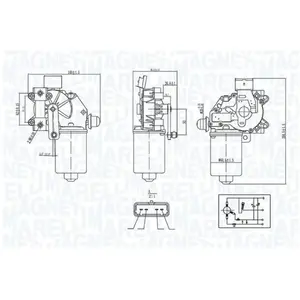 MAGNETI MARELLI 064377400010 Moteur d'Essuie-Glace avant pas cher