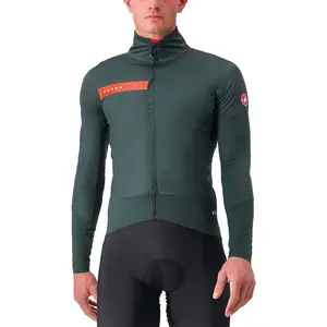 Castelli Beta RoS Jacket - Veste vélo homme Rover Green / Red Orange L pas cher