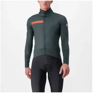 Castelli Beta RoS Jacket - Veste vélo homme Rover Green / Red Orange XXL pas cher