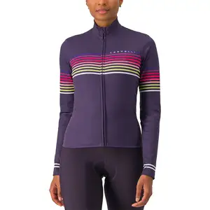 Maillot Castelli Ottanta manche longue lilas multicolore femme - M pas cher