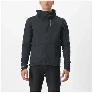 Comparateur de prix : Castelli Trail Hoodie Jacket - Veste imperméable homme Light Black L