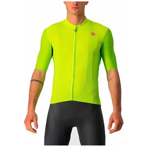 Maillot Castelli Endurance Elite manche courte vert lime électrique - L pas cher