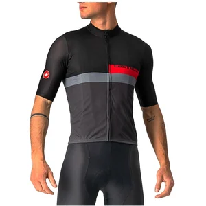 Maillot Castelli A Blocco manche courte noir gris foncé rouge - M pas cher