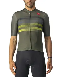 Maillot Castelli Endurance Pro manche courte vert foncé jaune bleu - XXL pas cher