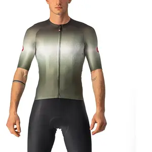 Maillot Castelli Aero Race 6.0 Rosso Corsa manche courte vert gris argenté - XL