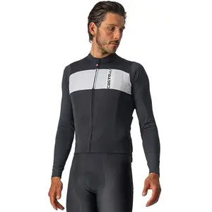 Maillot Castelli Prologo 7 manche longue noir argenté blanc - L