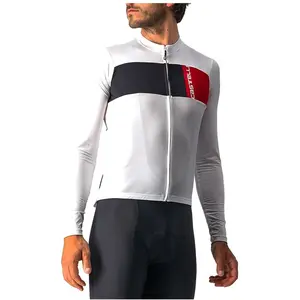 Castelli Prologo 7 Long Sleeve Maillot Ivory/Light Black-Red 2XL pas cher