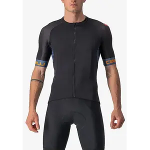 Maillot Castelli Entrata VI manche courte noir bleu orange - XXL