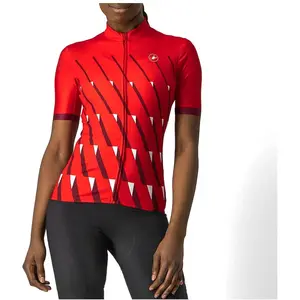 castelli Pendio Jersey T-Shirt Femme, Red/Bordeaux-White, L