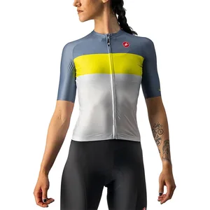 Comparateur de prix : Maillot Castelli Aero Pro Rosso Corsa manche courte argenté jaune bleu femme - M