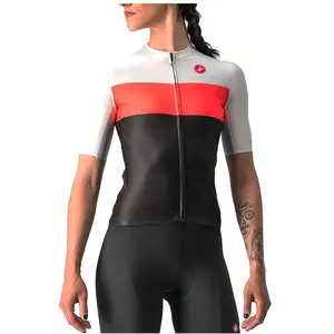 Comparateur de prix : Maillot Castelli Aero Pro Rosso Corsa manche courte noir rose brillant blanc femme - XL